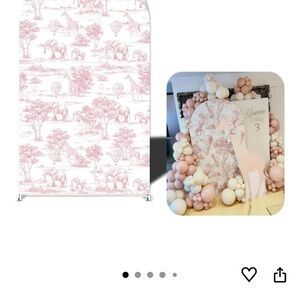 Pink Elephant Print Backdrop